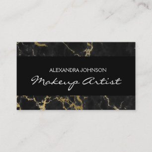 Black and Gold Elegante Marmorkunst Visitenkarte