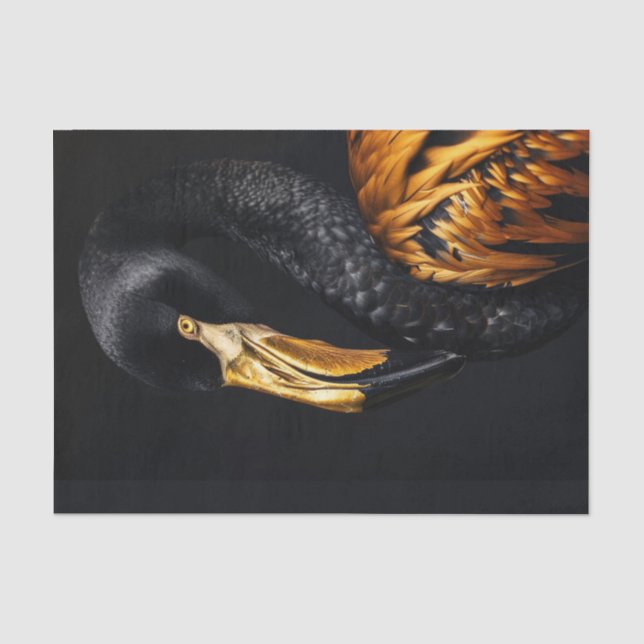 Black and Gold Flamingo4 Seidenpapier (Vorderseite)
