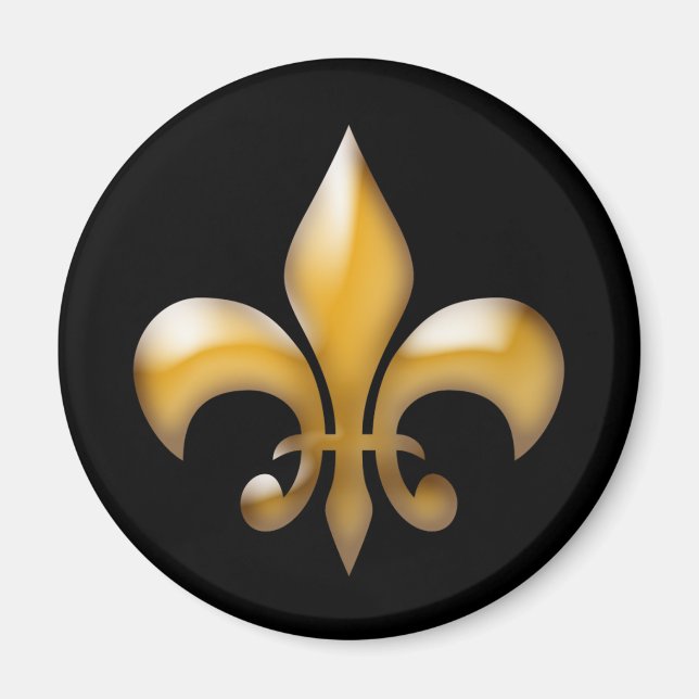 Black and Gold Fleur de Lis Magnet (Vorne)