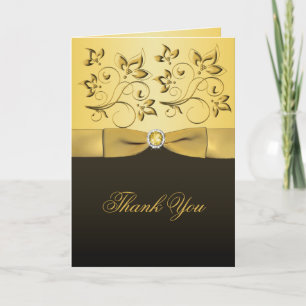 Black and Gold Floral Juwelen Danke Karte