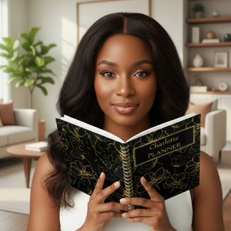 Black and Gold Floral Name