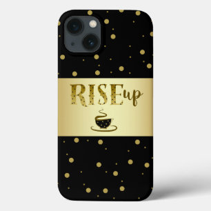 Black and Gold Foil Kaffee Cup Modern Confetti title_seo2
