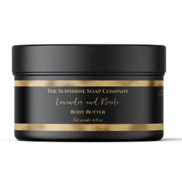 Black and Gold Foil Luxury Cosmetics Jar Label