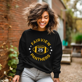 Black and Gold Football Player Jersey Nummer Sweatshirt