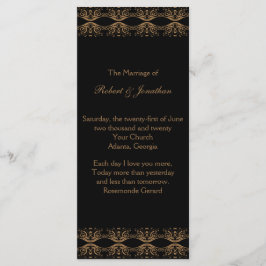 Black and Gold Gay Wedding Programm