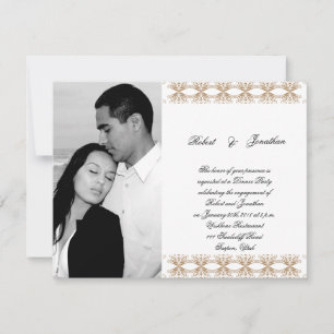 Black and Gold Gay Wedding Verlobung Einladung