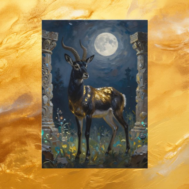 Black and Gold Gazelle | Thinking About You Karte (Von Creator hochgeladen)