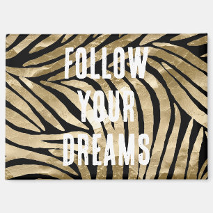 Black and Gold Glam Zebra Dreams Magnet