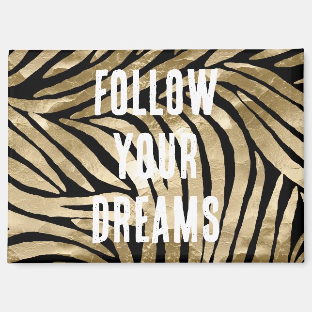 Black and Gold Glam Zebra Dreams Magnet (Vorderseite)