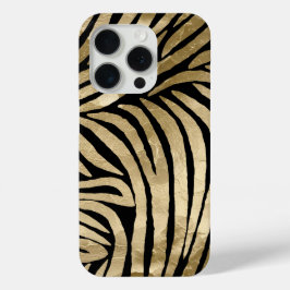 Black and Gold Glam Zebra Print Case-Mate iPhone Hülle