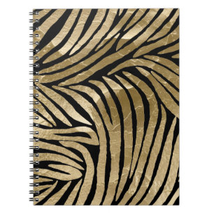 Black and Gold Glam Zebra Print Notizblock