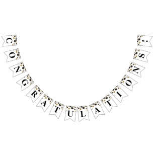 Black and Gold Glückwünsche   Graduierungspartei Wimpelkette