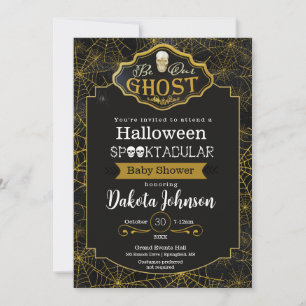 Black and Gold Halloween Baby Showeinladung Karte