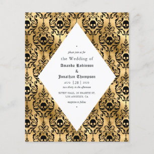 Black and Gold Halloween Gotische Hochzeit Flyer