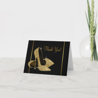 Black and Gold High Heel Shoe Vielen Dank Dankeskarte