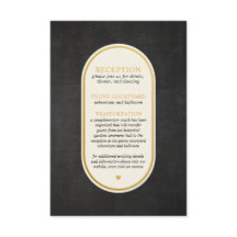 Black and Gold Hochzeitsempfangskarte