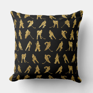 Black and Gold Hockey-Thema Kissen