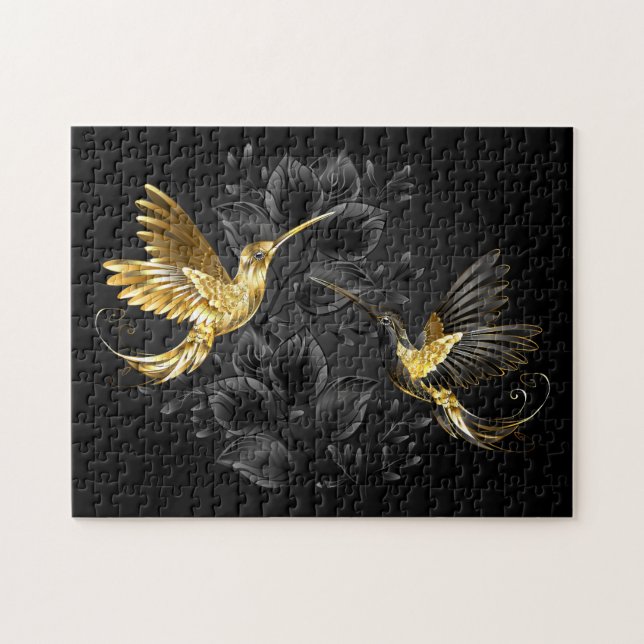 Black and Gold Hummingbird (Horizontal)