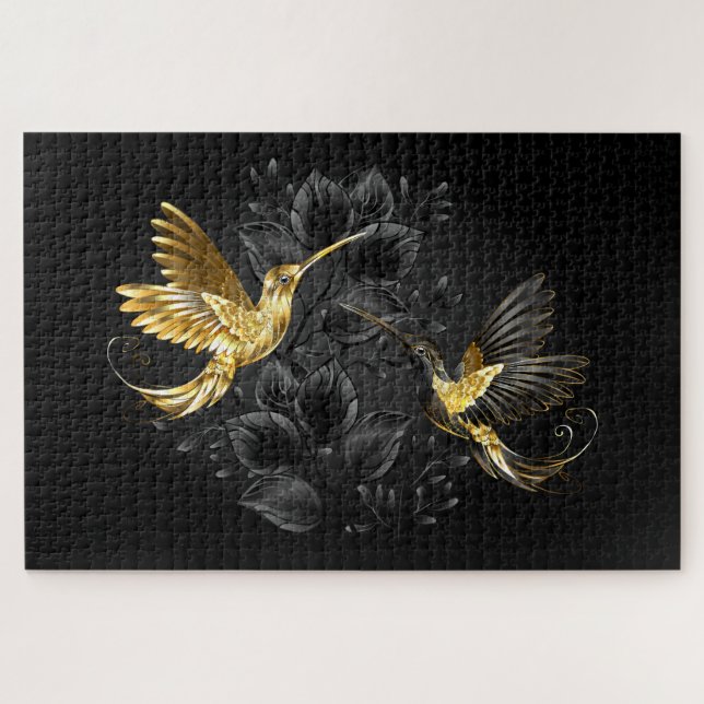 Black and Gold Hummingbird (Horizontal)
