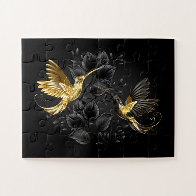 Black and Gold Hummingbird (Horizontal)