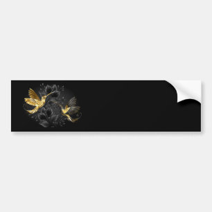 Black and Gold Hummingbird Autoaufkleber