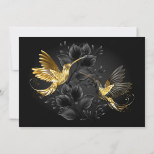 Black and Gold Hummingbird Dankeskarte