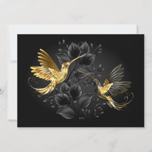 Black and Gold Hummingbird Einladung