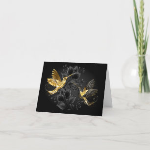 Black and Gold Hummingbird Feiertagskarte