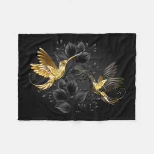 Black and Gold Hummingbird Fleecedecke
