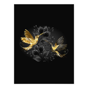 Black and Gold Hummingbird Fotodruck