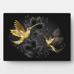 Black and Gold Hummingbird Fotoplatte
