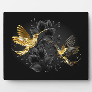 Black and Gold Hummingbird Fotoplatte