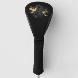 Black and Gold Hummingbird Golf Headcover