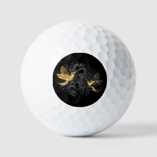 Black and Gold Hummingbird Golfball