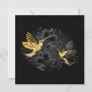 Black and Gold Hummingbird Karte