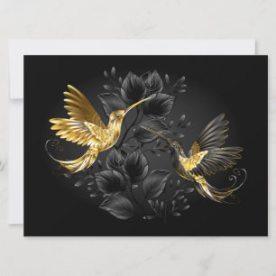 Black and Gold Hummingbird Karte