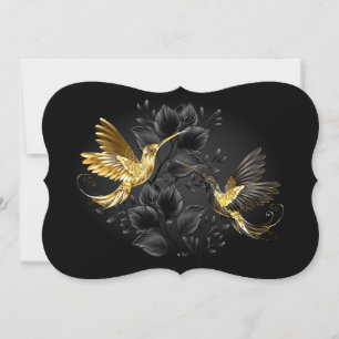 Black and Gold Hummingbird Karte