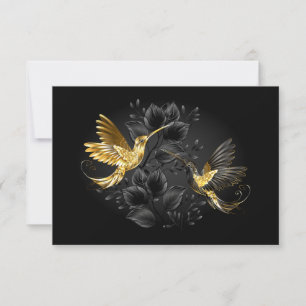 Black and Gold Hummingbird Karte