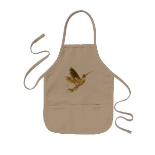 Black and Gold Hummingbird Kinderschürze