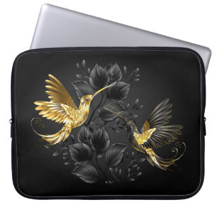 Black and Gold Hummingbird Laptopschutzhülle