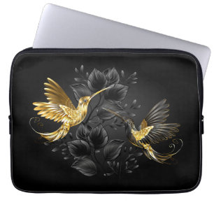 Black and Gold Hummingbird Laptopschutzhülle
