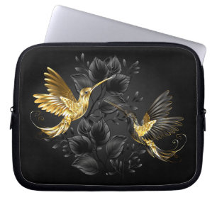 Black and Gold Hummingbird Laptopschutzhülle