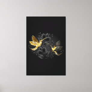 Black and Gold Hummingbird Leinwanddruck