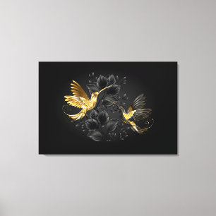 Black and Gold Hummingbird Leinwanddruck