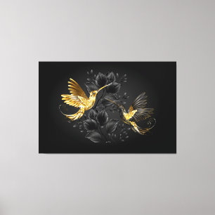 Black and Gold Hummingbird Leinwanddruck