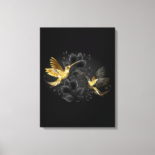 Black and Gold Hummingbird Leinwanddruck