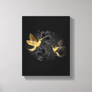 Black and Gold Hummingbird Leinwanddruck