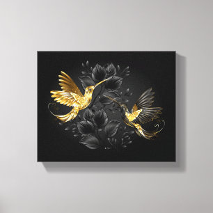 Black and Gold Hummingbird Leinwanddruck