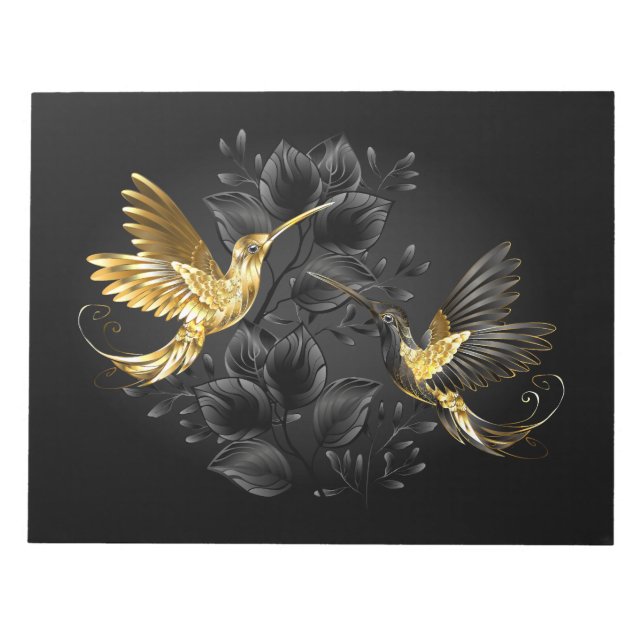 Black and Gold Hummingbird Notizblock (Vorderseite)