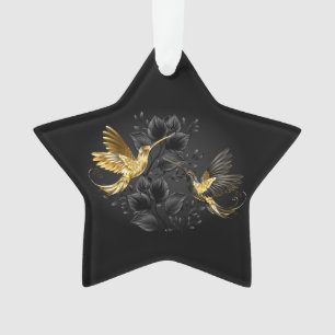 Black and Gold Hummingbird Ornament